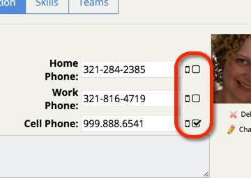 User SMS Settings